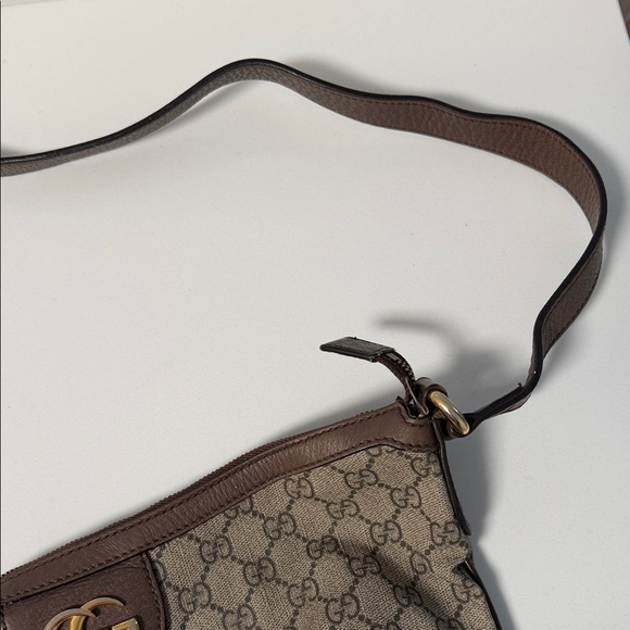 Gucci Ophidia Beige and Brown Shoulder Crossbody Bag with Green and Red Stripe - Picture 4 of 8